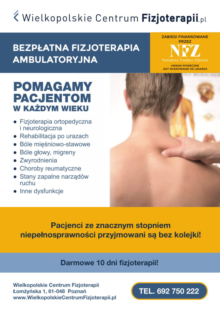 reklama - Fizjoterapia ambulatoryjna, ze skierowaniem
