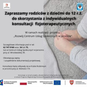 Konsultacje w ramach projektu „Rozwój Centrum Usług Społecznych w Jarocinie” w ramach Programu Regionalnego Fundusze Europejskie dla Wielkopolski na lata 2021-2027.
