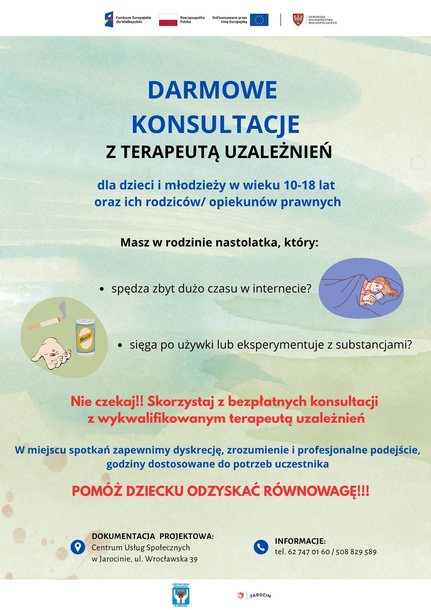 DARMOWE KONSULTACJE( z terapeutą uzależnień