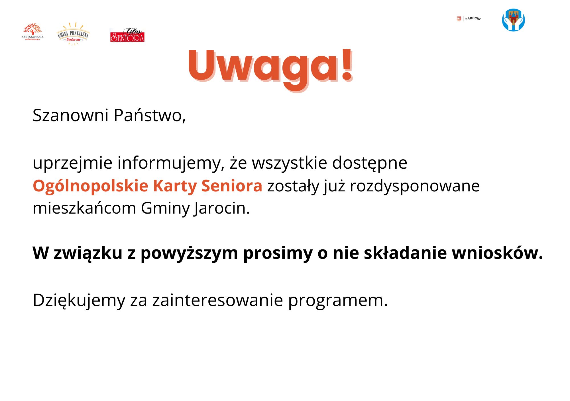 Uwaga! Skończyły się karty seniora